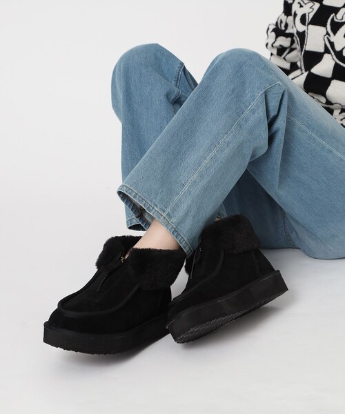 ESPERANZA(エスペランサ)の「◆フロントジップボアショートブーツ(ブーツ・レディース・ブラック系/キャメル・S/M/L)」の18枚目の写真