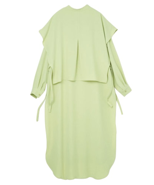 RANAN(ラナン)の「ヨーク襟付きレイヤードシャツチュニック(シャツワンピース・レディース・ミント/パープル系/ブラック・LL/M/L)」の7枚目の写真