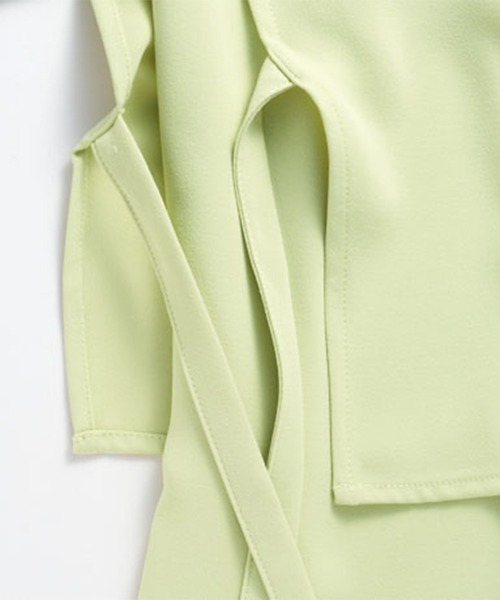 RANAN(ラナン)の「ヨーク襟付きレイヤードシャツチュニック(シャツワンピース・レディース・ミント/パープル系/ブラック・LL/M/L)」の9枚目の写真