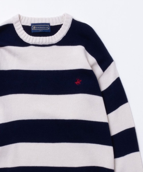 BEVERLY HILLS POLO CLUB(ビバリーヒルズポロクラブ)の「BEVERLY HILLS POLO CLUB ビバリーヒルズポロクラブ ワンポイントニット(ニット/セーター・メンズ・ネイビー×ホワイト/ブラック×ホワイト/ブラック/グレー/ベージュ/ネイビー/アイボリー・L/M/XL)」の7枚目の写真