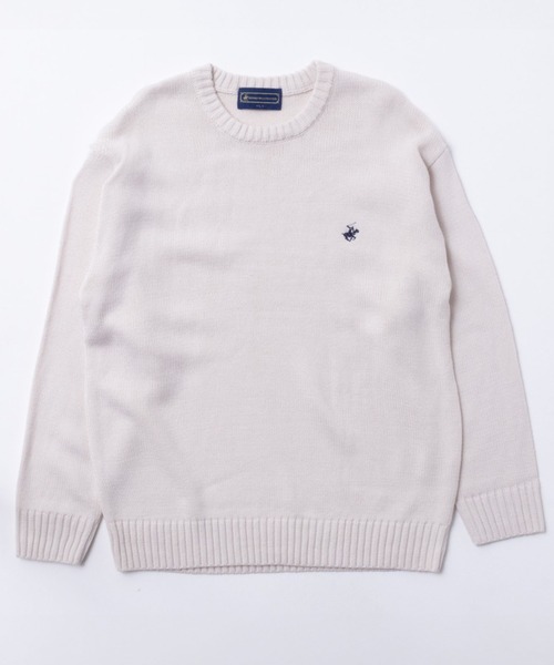 BEVERLY HILLS POLO CLUB(ビバリーヒルズポロクラブ)の「BEVERLY HILLS POLO CLUB ビバリーヒルズポロクラブ ワンポイントニット(ニット/セーター・メンズ・ネイビー×ホワイト/ブラック×ホワイト/ブラック/グレー/ベージュ/ネイビー/アイボリー・L/M/XL)」の9枚目の写真