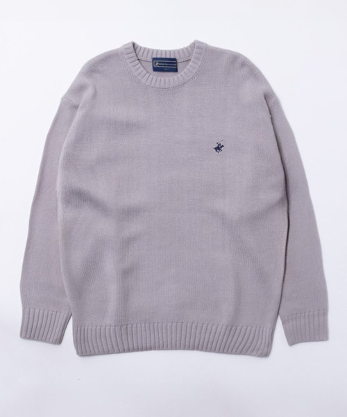 BEVERLY HILLS POLO CLUB(ビバリーヒルズポロクラブ)の「BEVERLY HILLS POLO CLUB ビバリーヒルズポロクラブ ワンポイントニット(ニット/セーター・メンズ・ネイビー×ホワイト/ブラック×ホワイト/ブラック/グレー/ベージュ/ネイビー/アイボリー・L/M/XL)」の12枚目の写真