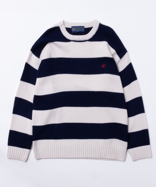 BEVERLY HILLS POLO CLUB(ビバリーヒルズポロクラブ)の「BEVERLY HILLS POLO CLUB ビバリーヒルズポロクラブ ワンポイントニット(ニット/セーター・メンズ・ネイビー×ホワイト/ブラック×ホワイト/ブラック/グレー/ベージュ/ネイビー/アイボリー・L/M/XL)」の8枚目の写真