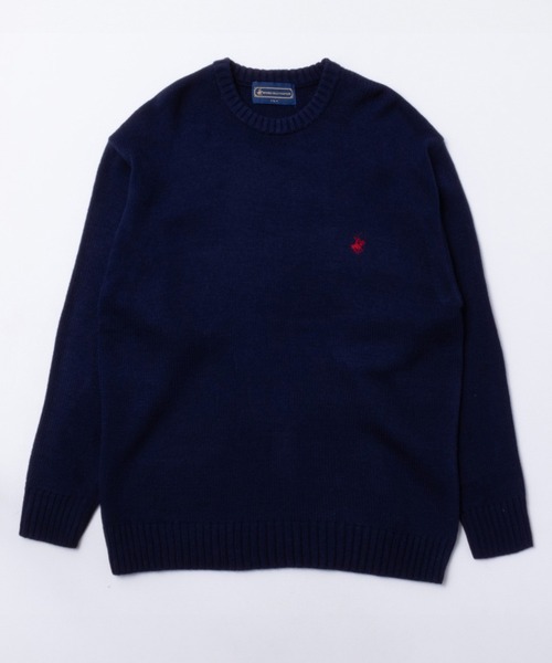 BEVERLY HILLS POLO CLUB(ビバリーヒルズポロクラブ)の「BEVERLY HILLS POLO CLUB ビバリーヒルズポロクラブ ワンポイントニット(ニット/セーター・メンズ・ネイビー×ホワイト/ブラック×ホワイト/ブラック/グレー/ベージュ/ネイビー/アイボリー・L/M/XL)」の14枚目の写真