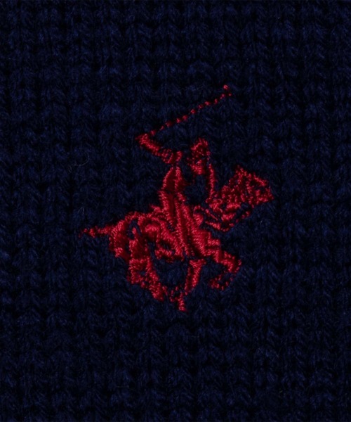 BEVERLY HILLS POLO CLUB(ビバリーヒルズポロクラブ)の「BEVERLY HILLS POLO CLUB ビバリーヒルズポロクラブ ワンポイントニット(ニット/セーター・メンズ・ネイビー×ホワイト/ブラック×ホワイト/ブラック/グレー/ベージュ/ネイビー/アイボリー・L/M/XL)」の18枚目の写真