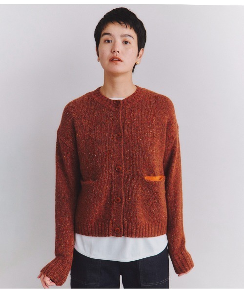 SIPULI / シプリ Linen Polyester Yarn 配色ニットカーディガン SIPULI ニット セーター Linen Polyester Yarn 配色ニット