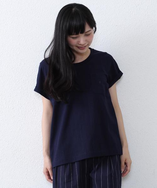 coen（コーエン）の「コットンポケットTシャツ（Tシャツ/カットソー・レディース・グレー/ホワイト/ネイビー・MEDIUM/LARGE）」の3枚目の写真