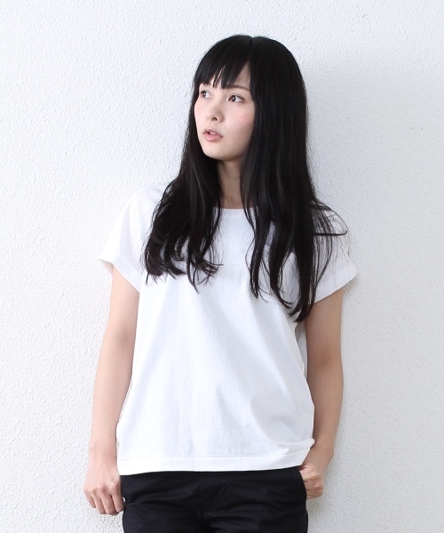 coen（コーエン）の「コットンポケットTシャツ（Tシャツ/カットソー・レディース・グレー/ホワイト/ネイビー・MEDIUM/LARGE）」の17枚目の写真