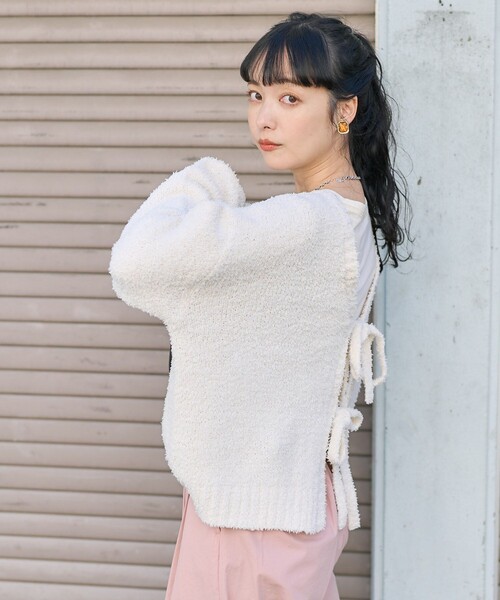 セール】2WAY リボン ニットカーディガン（カーディガン/ボレロ