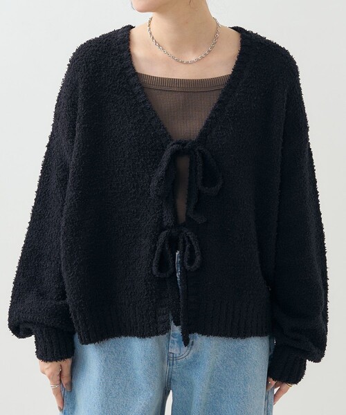 セール】2WAY リボン ニットカーディガン（カーディガン/ボレロ