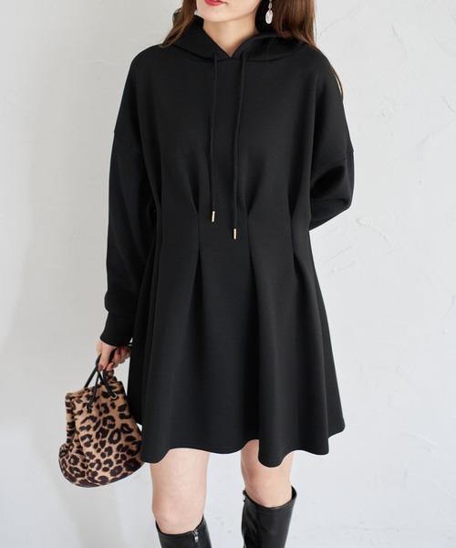 tocco closet(トッコ クローゼット)の「【ZOZO限定】ウエストタックパーカーミニOP(ワンピース・レディース・オフホワイト/ライトグレー/ブラック・M)」の15枚目の写真