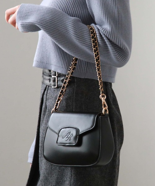 archives(アルシーヴ)の「ロゴチェーンミニショルダー(ショルダーバッグ・レディース・ブラック/グレイッシュベージュ/モカ・FREE)」の7枚目の写真