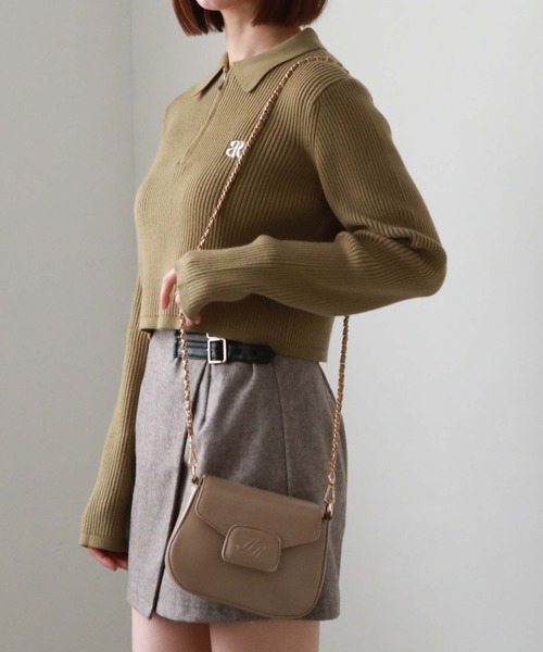 archives(アルシーヴ)の「ロゴチェーンミニショルダー(ショルダーバッグ・レディース・ブラック/グレイッシュベージュ/モカ・FREE)」の12枚目の写真