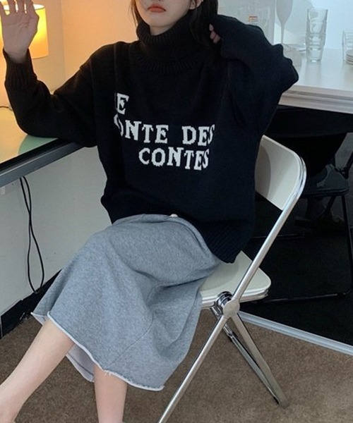 LYEON(リヨン)の「ロゴジャガードタートルネックプルオーバー(ニット/セーター・レディース・オフホワイト/ブラック・FREE)」の5枚目の写真