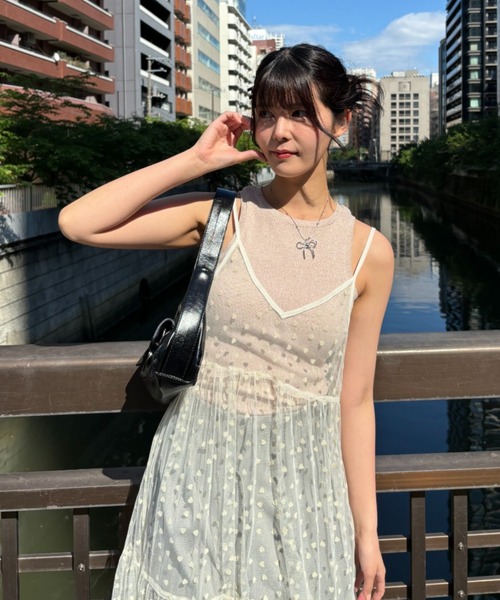 セール】ハートいっぱいシアーキャミワンピース（ワンピース