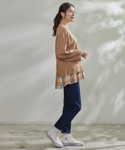 Arnold Palmer（アーノルドパーマー）の「ニット × パーマーチェック プルオーバー（ニット/セーター・レディース・グレー/ネイビー/ベージュ・L/M/S）」の11枚目の写真