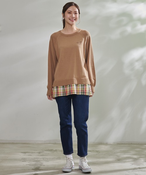 Arnold Palmer（アーノルドパーマー）の「ニット × パーマーチェック プルオーバー（ニット/セーター・レディース・グレー/ネイビー/ベージュ・L/M/S）」の6枚目の写真