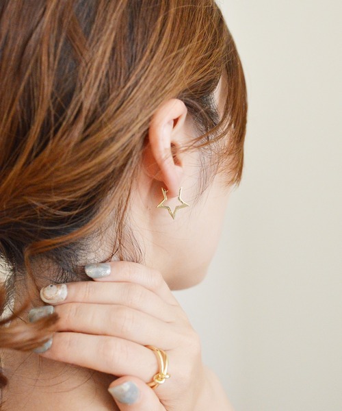 【ちーころさん専用】STAR JEWELRY 星型 フープ ピアス セット スタイロ styiro 星フープピアス（シルバー） -ファッション通販