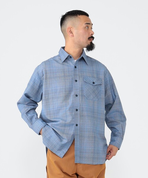 BEAMS PLUS(ビームスプラス)の「BEAMS PLUS / ウール ポリエステル チェック ガイドシャツ(シャツ/ブラウス・メンズ・ブルー・XL/S/M/L)」の5枚目の写真