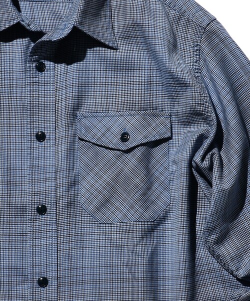 BEAMS PLUS(ビームスプラス)の「BEAMS PLUS / ウール ポリエステル チェック ガイドシャツ(シャツ/ブラウス・メンズ・ブルー・XL/S/M/L)」の13枚目の写真
