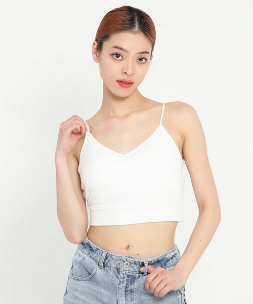 SPIRALGIRL（スパイラルガール）の「パット付きクロスラインビスチェ（キャミソール・レディース・ブラック/グレー/ホワイト/ブルー・FREE）」の5枚目の写真