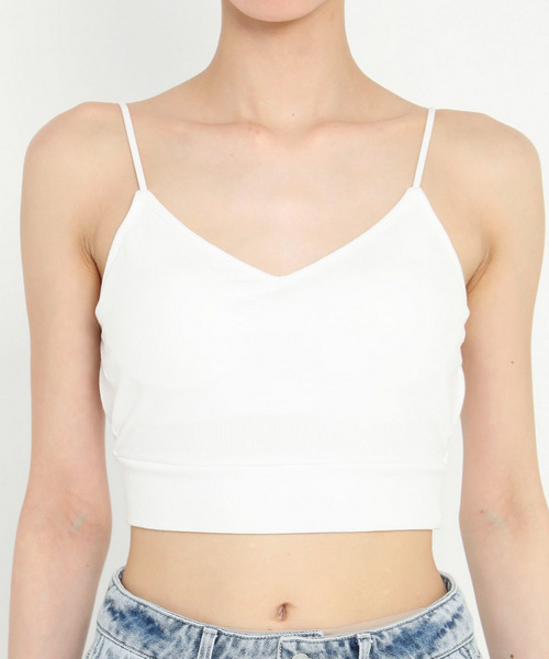 SPIRALGIRL（スパイラルガール）の「パット付きクロスラインビスチェ（キャミソール・レディース・ブラック/グレー/ホワイト/ブルー・FREE）」の10枚目の写真