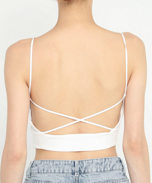 SPIRALGIRL（スパイラルガール）の「パット付きクロスラインビスチェ（キャミソール・レディース・ブラック/グレー/ホワイト/ブルー・FREE）」の12枚目の写真