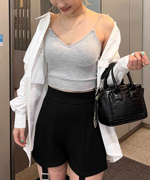 SPIRALGIRL（スパイラルガール）の「パット付きクロスラインビスチェ（キャミソール・レディース・ブラック/グレー/ホワイト/ブルー・FREE）」の18枚目の写真