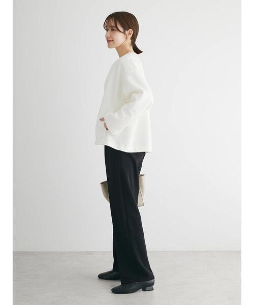 Green　Parks（グリーンパークス）の「ノーカラーポンチジャケット（ノーカラージャケット・レディース・オフホワイト/ブラック・FREE）」の6枚目の写真