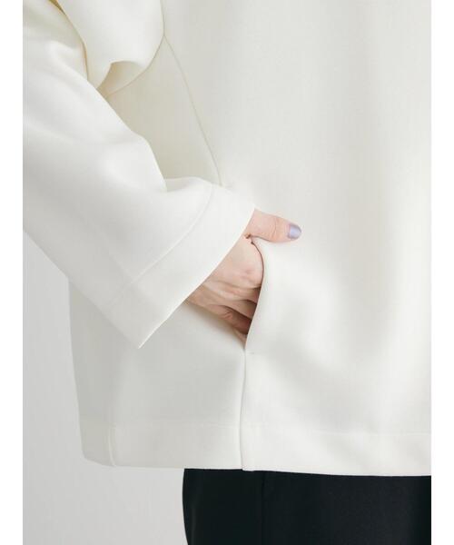 Green　Parks（グリーンパークス）の「ノーカラーポンチジャケット（ノーカラージャケット・レディース・オフホワイト/ブラック・FREE）」の11枚目の写真