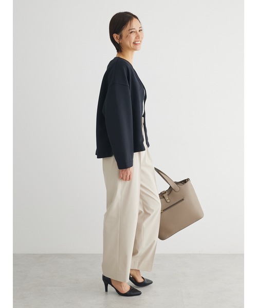 Green　Parks（グリーンパークス）の「ノーカラーポンチジャケット（ノーカラージャケット・レディース・オフホワイト/ブラック・FREE）」の19枚目の写真