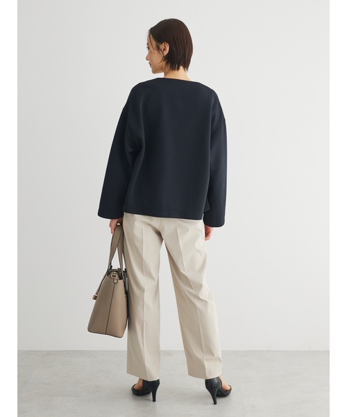 Green　Parks（グリーンパークス）の「ノーカラーポンチジャケット（ノーカラージャケット・レディース・オフホワイト/ブラック・FREE）」の20枚目の写真