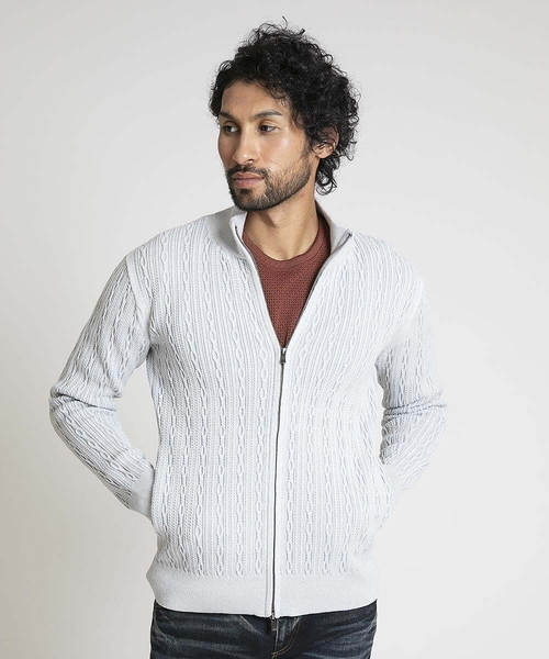 MICHEL KLEIN HOMME (ミッシェルクランオム)の「【2024年モデル】スタイリッシュジップアップセーター(カーディガン/ボレロ・メンズ・ライトグレー/ブルー/ダークグレー・MEDIUM/LARGE/X-LARGE)」の13枚目の写真