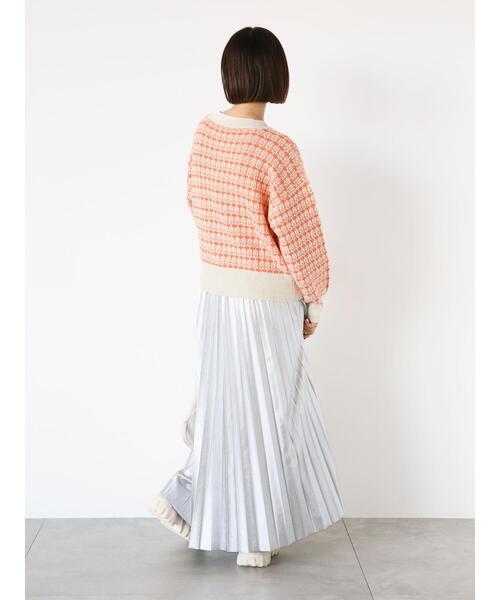 ehka sopo(エヘカソポ)の「光沢プリーツスカート(スカート・レディース・シルバー/ブラック・F)」の6枚目の写真