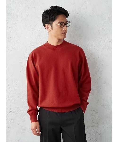 Perfect Suit FActory（パーフェクトスーツファクトリー）の「TRANS CONTINENTS　トリコロール刺繍　プルオーバー　ホワイト/ブラック/レッド/サックス（ニット/セーター・メンズ・レッド/ブラック/ホワイト/サックスブルー・LL/L/M）」の4枚目の写真