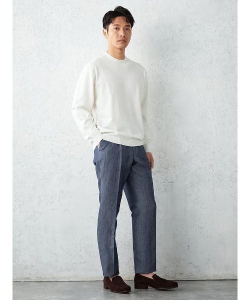 Perfect Suit FActory（パーフェクトスーツファクトリー）の「TRANS CONTINENTS　トリコロール刺繍　プルオーバー　ホワイト/ブラック/レッド/サックス（ニット/セーター・メンズ・レッド/ブラック/ホワイト/サックスブルー・LL/L/M）」の5枚目の写真