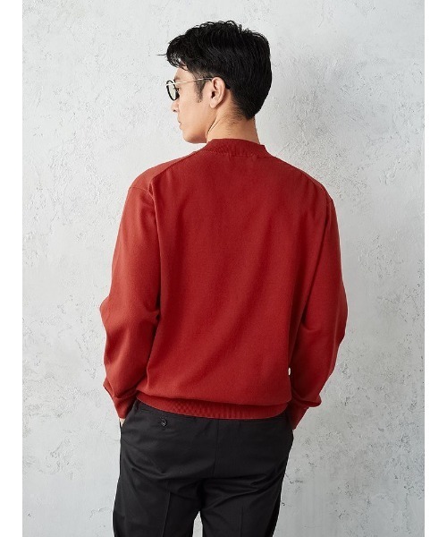 Perfect Suit FActory（パーフェクトスーツファクトリー）の「TRANS CONTINENTS　トリコロール刺繍　プルオーバー　ホワイト/ブラック/レッド/サックス（ニット/セーター・メンズ・レッド/ブラック/ホワイト/サックスブルー・LL/L/M）」の9枚目の写真