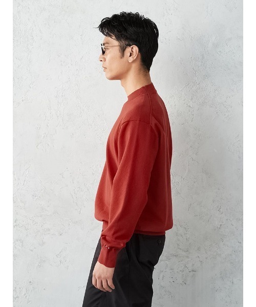 Perfect Suit FActory（パーフェクトスーツファクトリー）の「TRANS CONTINENTS　トリコロール刺繍　プルオーバー　ホワイト/ブラック/レッド/サックス（ニット/セーター・メンズ・レッド/ブラック/ホワイト/サックスブルー・LL/L/M）」の10枚目の写真