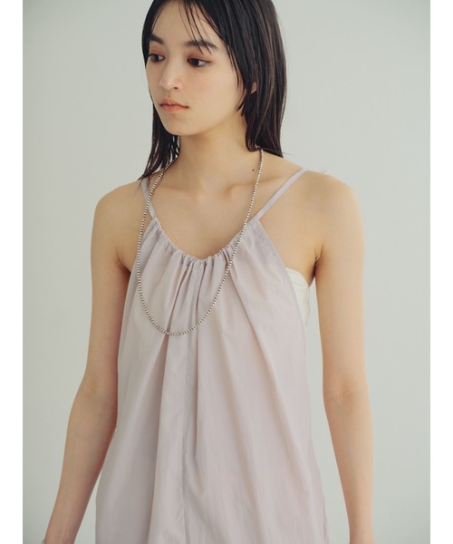 earthy（アーシー）の「キャミサロペット(パッカブル)（サロペット/オーバーオール・レディース・パープル/ブラック/ベージュ・FREE）」の5枚目の写真