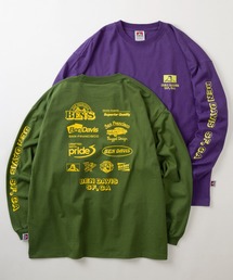 【BEN DAVIS/ベンデイビス】スポンサーロゴテイスト バイカーデザイン バックプリント ロングスリーブTシャツ/ロンT