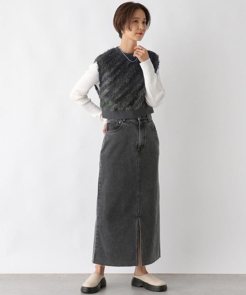 LEPSIM(レプシィム)の「フェザーMIXショートベスト 100954(ベスト・レディース・ライトグリーン/アイボリー/グレー・FREE)」の15枚目の写真