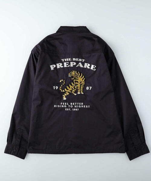 Right-on（ライトオン）の「グラフィック刺繍ツイル長袖ワークシャツ（シャツ/ブラウス・メンズ・ブラック/ネイビー/ベージュ・M/L/XL）」の5枚目の写真