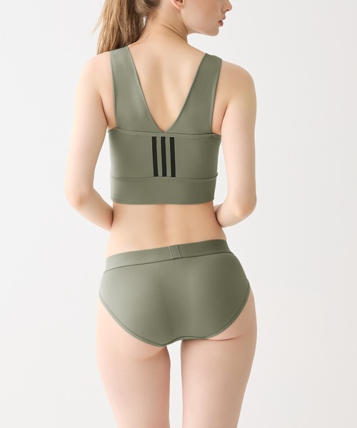 adidas（アディダス）の「adidas/アディダス クロップトップ スタイルアップ 吸汗速乾（スポーツブラ・レディース・ブラック/ピンク系その他/オリーブ・MEDIUM/LARGE）」の11枚目の写真