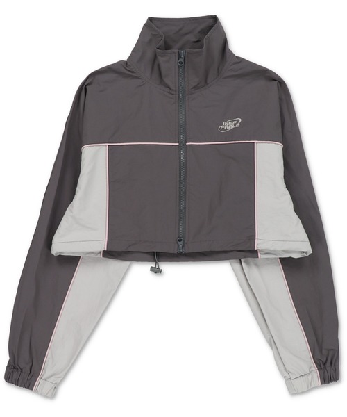 SPINNS（スピンズ）の「Wジップショート丈ヘビーウェイトナイロンジャケット（ナイロンジャケット・レディース・グレー系その他/ブラック×ブラック/ネイビー系/ブラック×ホワイト・ONESIZE）」の3枚目の写真