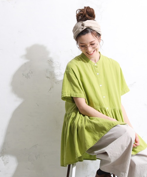 soulberry(ソウルベリー)の「青林檎なフリルシャツ(シャツ/ブラウス・レディース・グリーン系その他・M/L/LL/3L/4L)」の7枚目の写真