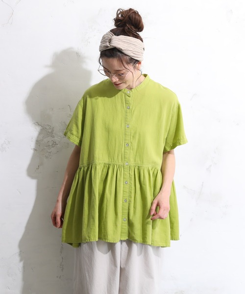 soulberry(ソウルベリー)の「青林檎なフリルシャツ(シャツ/ブラウス・レディース・グリーン系その他・M/L/LL/3L/4L)」の13枚目の写真