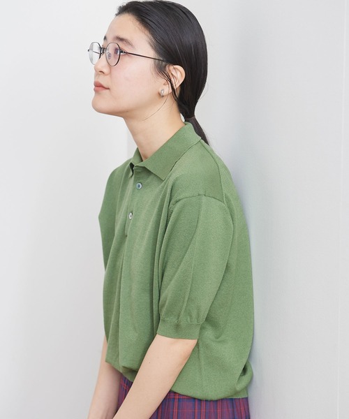 fig Ｌondon（フィグロンドン）の「●knit polo（ポロシャツ・レディース・ブラック/グリーン/イエロー・FREE）」の6枚目の写真