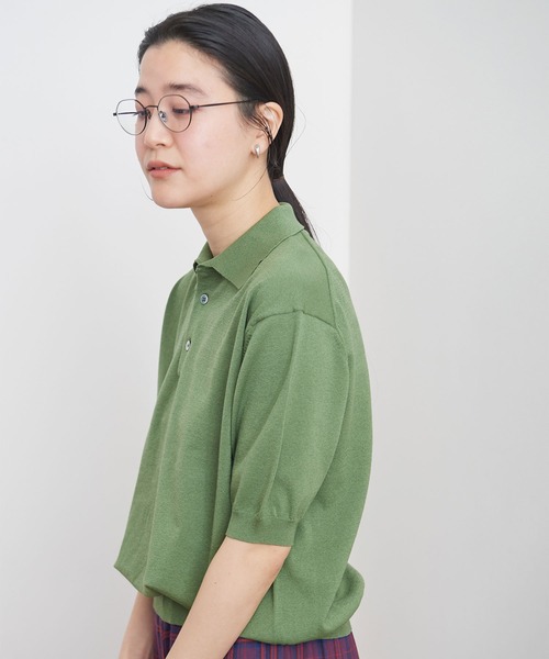 fig Ｌondon（フィグロンドン）の「●knit polo（ポロシャツ・レディース・ブラック/グリーン/イエロー・FREE）」の5枚目の写真