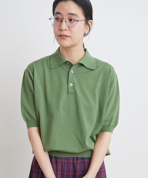 fig Ｌondon（フィグロンドン）の「●knit polo（ポロシャツ・レディース・ブラック/グリーン/イエロー・FREE）」の4枚目の写真