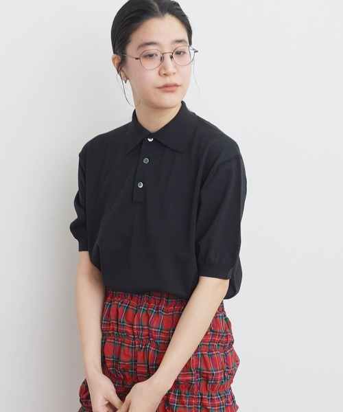 fig Ｌondon（フィグロンドン）の「●knit polo（ポロシャツ・レディース・ブラック/グリーン/イエロー・FREE）」の8枚目の写真